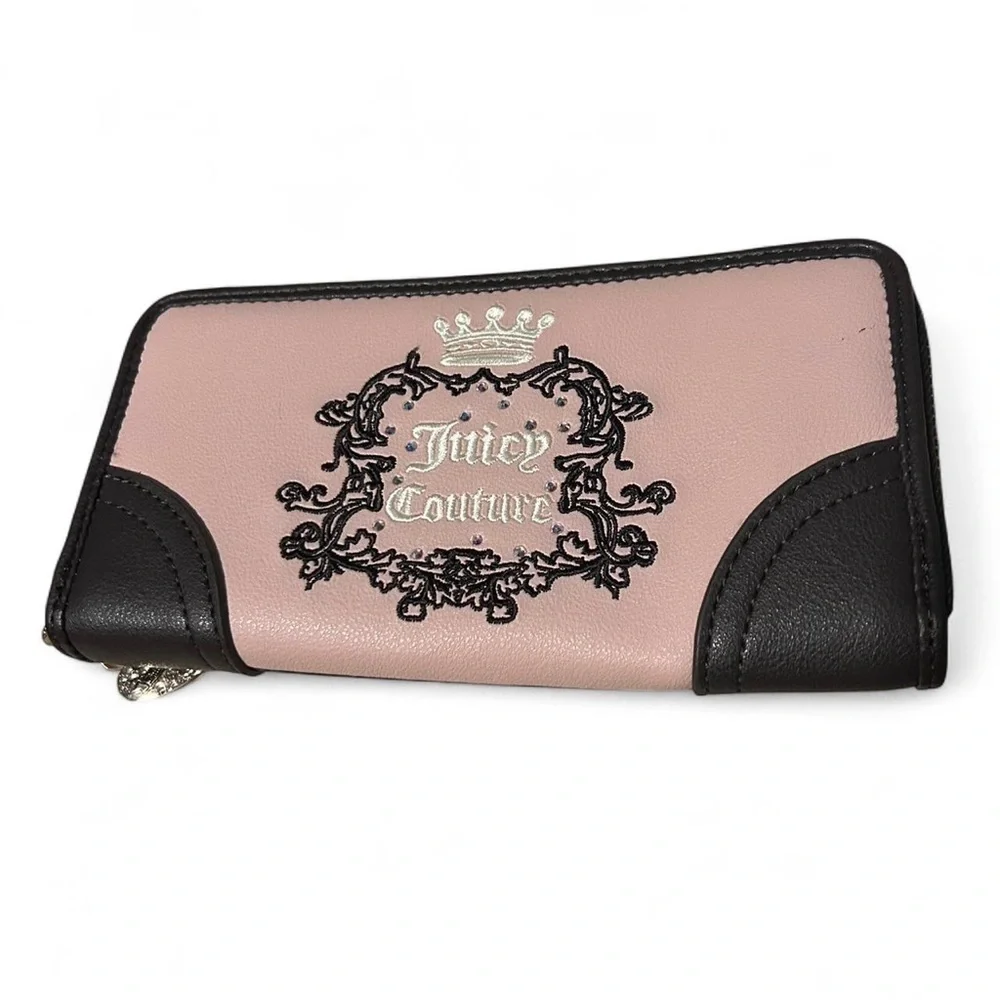 Juicy Couture Blush and Black Embroidered Wallet